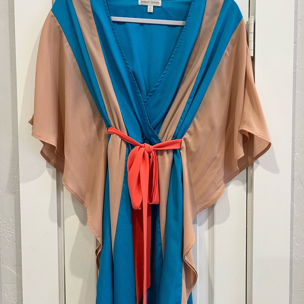 Colorful Kimono-Style Wrap Dress
